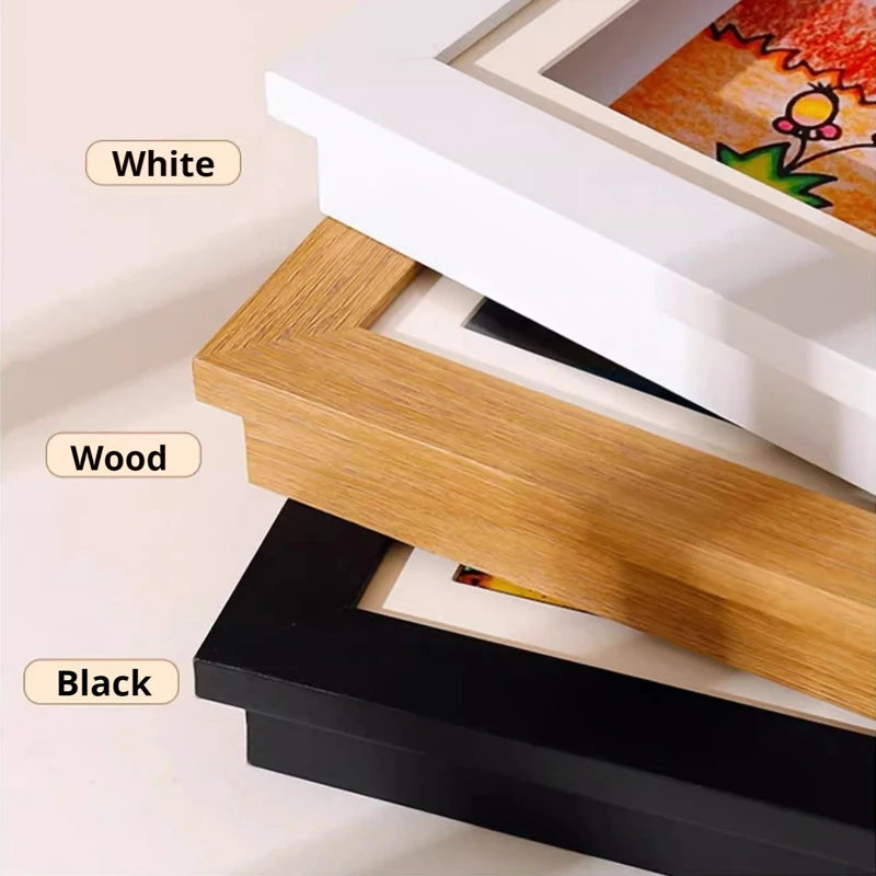 4-Pack Kids Art Display Magnet Frame + 3-Pack Smart LED Art Light