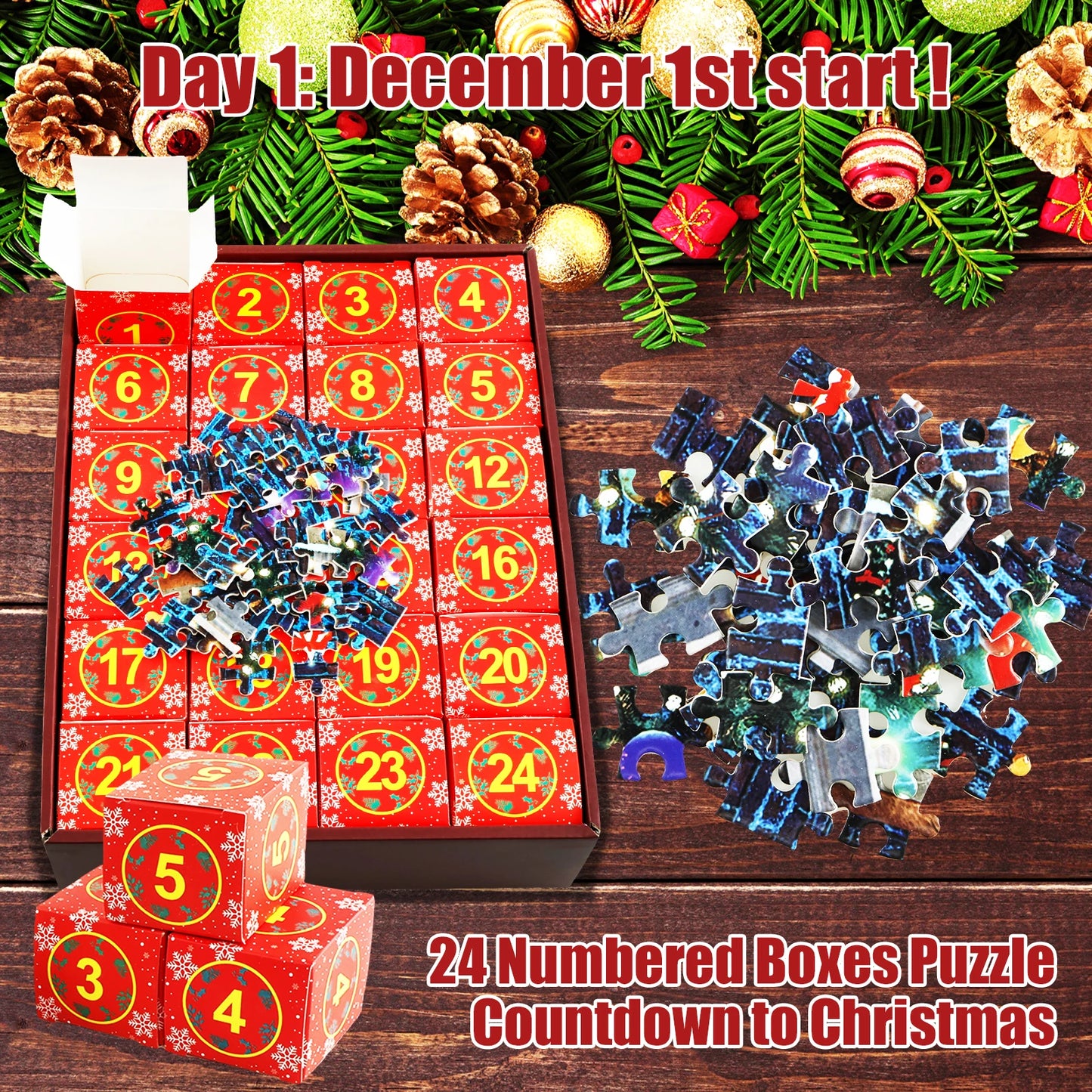 2024 Christmas Countdown Jigsaw Calendar