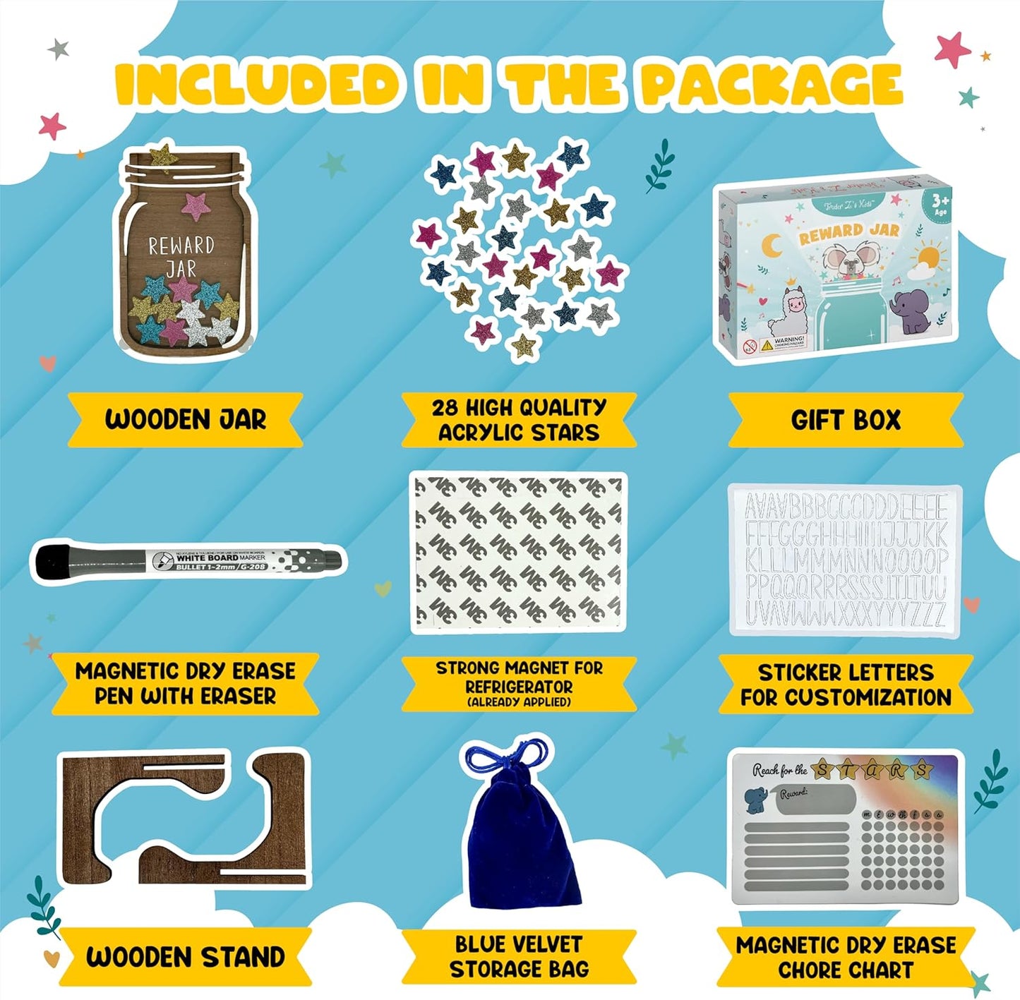 Magnetic Reward Jar for Kids – Encourage Good Habits with Every Star 🌟