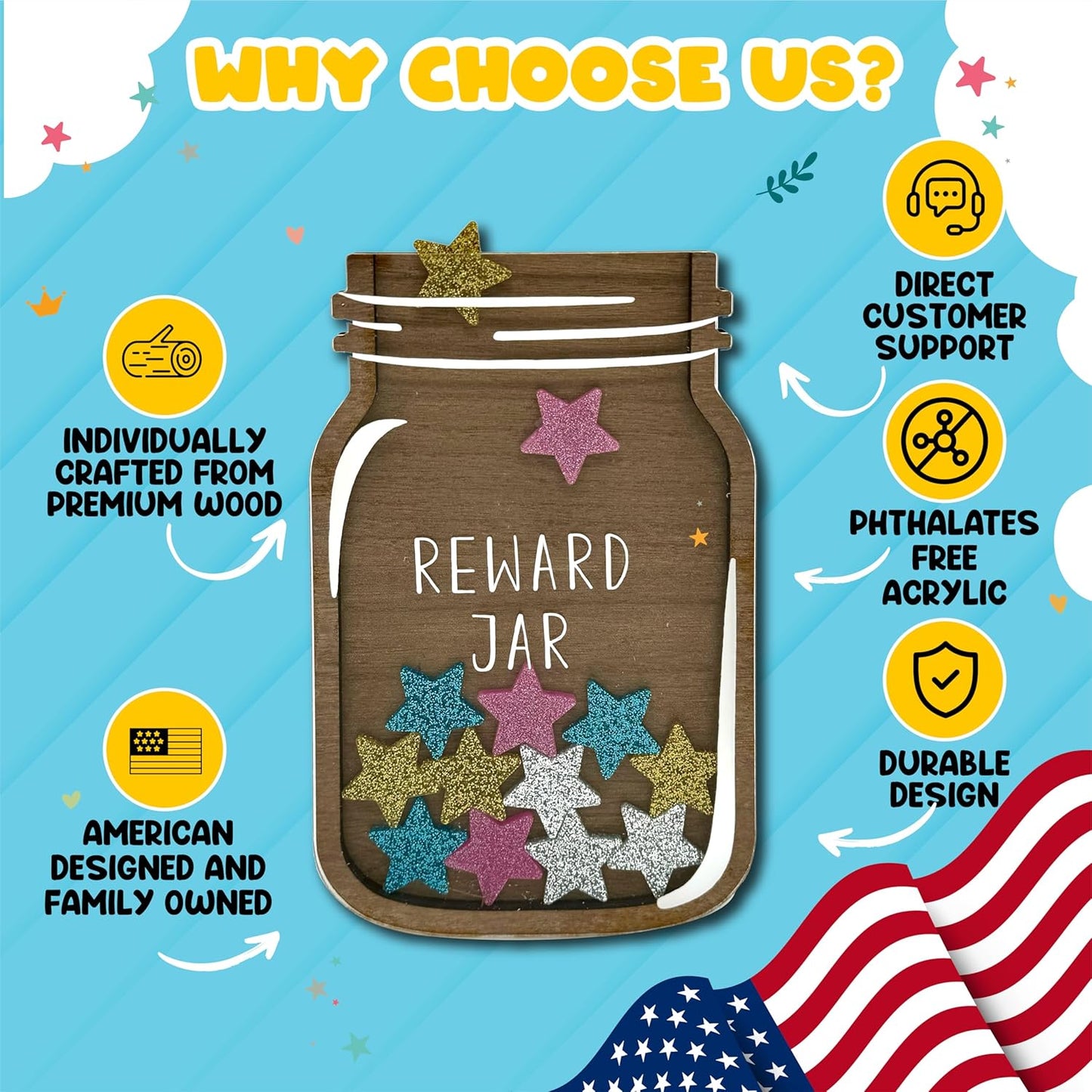 Magnetic Reward Jar for Kids – Encourage Good Habits with Every Star 🌟