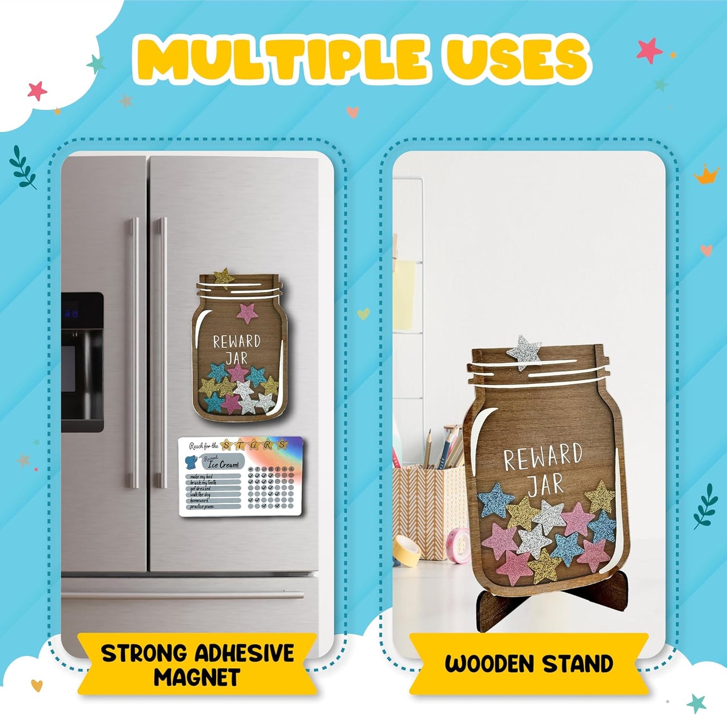 Magnetic Reward Jar for Kids – Encourage Good Habits with Every Star 🌟