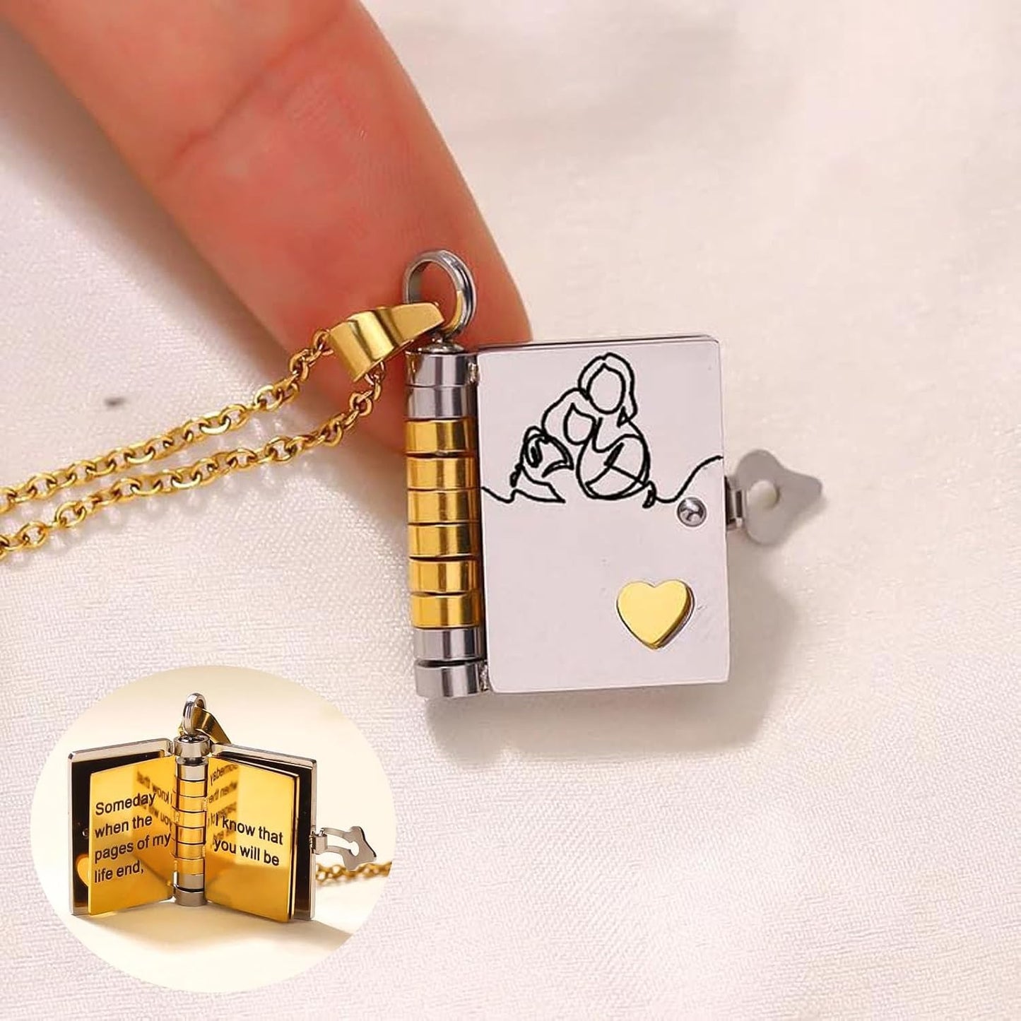 Daughter's Treasure Book Necklace